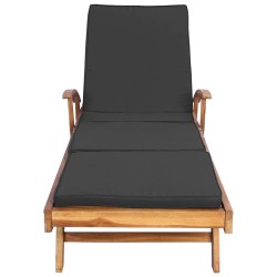 Chaise longue avec coussin Bois de teck massif 638060638060
