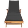 Chaise longue avec coussin Bois de teck massif 638060638060