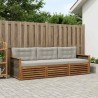 Ensemble de canapés d'extérieur 3 pcs Naturel et gris clair 638063638063