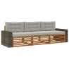 Ensemble de canapés d'extérieur 3 pcs Naturel et gris clair 638064638064