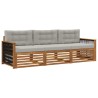 Ensemble de canapés d'extérieur 3 pcs Naturel et gris clair 638066638066