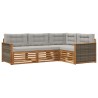 Ensemble de canapés d'extérieur 4 pcs Naturel et gris clair 638070638070