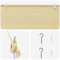 Store enrouleur Naturel 130 x 220 cm Bambou 638072638072