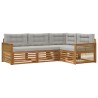 Ensemble de canapés d'extérieur 4 pcs Naturel et gris clair 638074638074