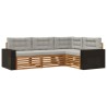 Ensemble de canapés d'extérieur 4 pcs Naturel et gris clair 638075638075