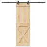 Porte coulissante NARVIK Naturel et noir 70 x 210 cm (213,5 cm) 638077638077