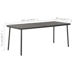Table de jardin Gris foncé 180x83x72 cm Acier 638084638084