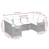 Salon de jardin 6 pcs avec coussins gris résine tressée 638095638095