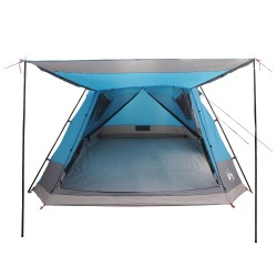 Tente Cabane avec toit Bleu 12-Personnes Polyester et Acier 638096638096