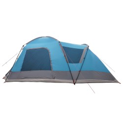 Tente Cabane avec toit Bleu 12-Personnes Polyester et Acier 638096638096