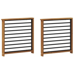 Accoudoir 2 pcs Naturel 60 x 6 x 61 cm Bois d'Acacia Massif 638098638098