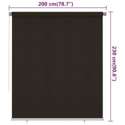 Store roulant d'extérieur 205 (l) x 230 (H) cm marron HDPE 638099638099