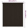 Store roulant d'extérieur 205 (l) x 230 (H) cm marron HDPE 638099638099