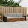Ensemble de canapés d'extérieur 3 pcs Naturel et gris clair 638103638103