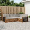 Ensemble de canapés d'extérieur 4 pcs Naturel et gris clair 638109638109