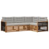 Ensemble de canapés d'extérieur 4 pcs Naturel et gris clair 638109638109