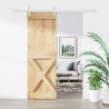 Porte coulissante Naturel et Blanc 70 x 210 cm 638111638111