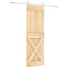 Porte coulissante Naturel et Blanc 70 x 210 cm 638111638111