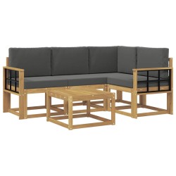 Ensemble de canapés d'extérieur 5 pcs Blanc et anthracite 638116638116