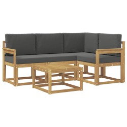 Ensemble de canapés d'extérieur 5 pcs Blanc et anthracite 638118638118
