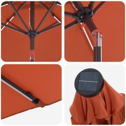 Parasol de jardin avec lumières LED et base 230 x 230 cm 638128638128