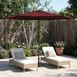 Parasol de jardin 300 x 300 cm Polyester Rectangulaire Bordeaux 638130638130