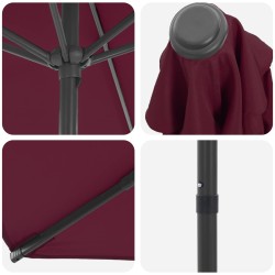 Parasol de jardin 300 x 300 cm Polyester Rectangulaire Bordeaux 638130638130