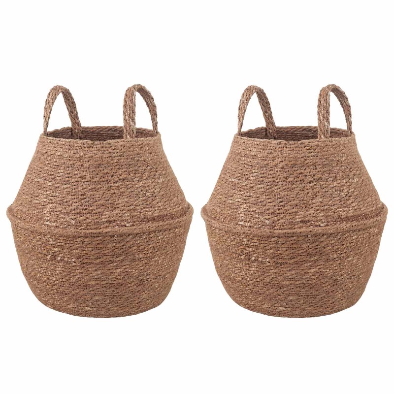 Pot de plante avec poignées 2 pcs Naturel Ø 22 x 20 cm 638135638135