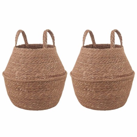 Pot de plante avec poignées 2 pcs Naturel Ø 22 x 20 cm 638135638135
