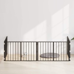 Porte pour chien 4 pcs Noir 100 x 60 cm Acier galvanisé 638136638136