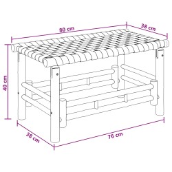 Banc de jardin 80 x 38 x 40 cm Bambou Naturel Rectangulaire 638140638140