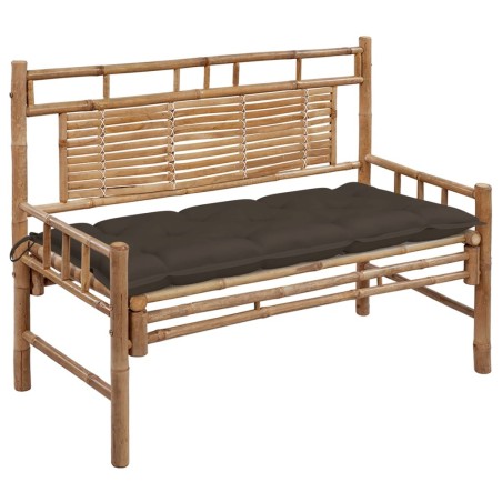 Banc de jardin avec coussin 120 cm Bambou 638141638141