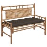 Banc de jardin avec coussin 120 cm Bambou 638141638141