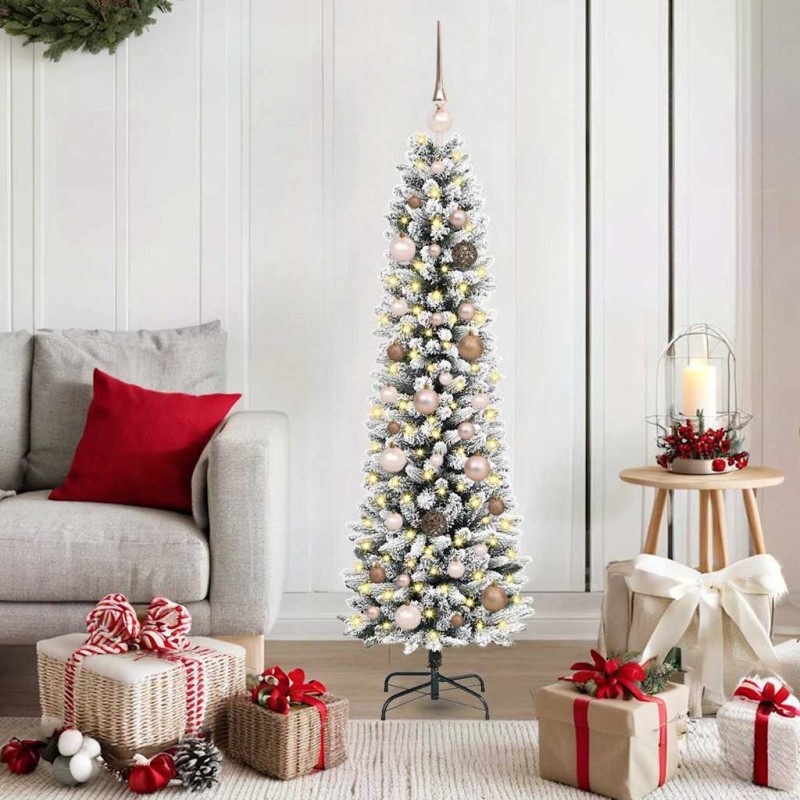 Sapin de Noël artificiel Blanc 150 cm PVC, métal et plastique 638159638159