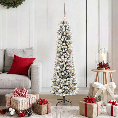 Sapin de Noël artificiel Blanc 150 cm PVC, métal et plastique 638159638159