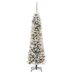 Sapin de Noël artificiel Blanc 150 cm PVC, métal et plastique 638159638159