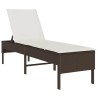 Transat avec coussin marron 55x200x44cm résine tressée 638168638168