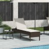 Transat avec coussin marron 55x200x44cm résine tressée 638168638168
