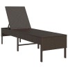 Transat avec coussin marron 55x200x44cm résine tressée 638168638168