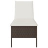 Transat avec coussin marron 55x200x44cm résine tressée 638168638168
