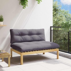 Unité de canapé du milieu Acacia Clair et Gris Foncé 638170638170