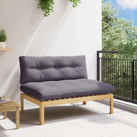 Unité de canapé du milieu Acacia Clair et Gris Foncé 638170638170