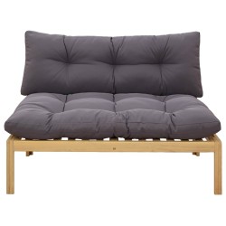 Unité de canapé du milieu Acacia Clair et Gris Foncé 638170638170