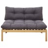 Unité de canapé du milieu Acacia Clair et Gris Foncé 638170638170