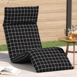 Transat pliant à carreaux noirs 175 x 54 x 8,5 cm tissu Oxford 638173638173