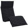 Transat pliant à carreaux noirs 175 x 54 x 8,5 cm tissu Oxford 638173638173