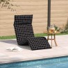Transat pliant à carreaux noirs 175 x 54 x 8,5 cm tissu Oxford 638173638173
