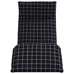 Transat pliant à carreaux noirs 175 x 54 x 8,5 cm tissu Oxford 638173638173