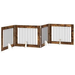 Porte de chien pliable avec supports 4 pcs Chêne fumé 401 cm 638174638174