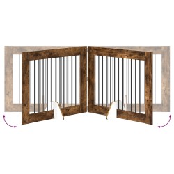 Porte de chien pliable avec supports 4 pcs Chêne fumé 401 cm 638174638174